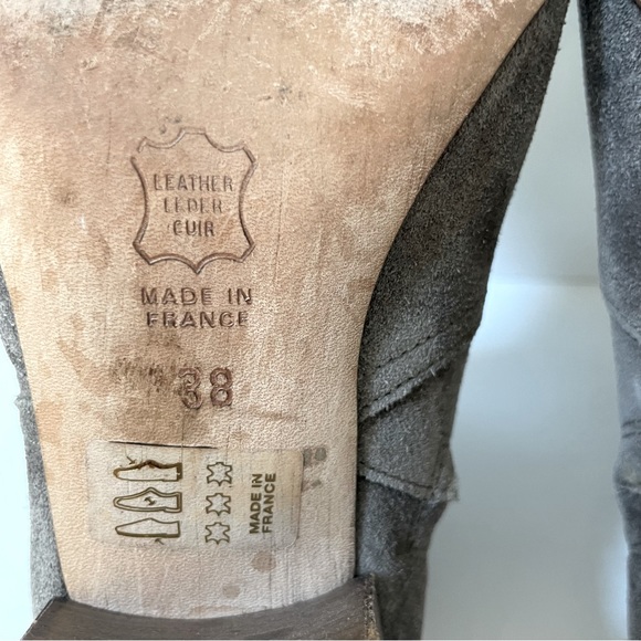 Isabel Marant Dicker Taupe Gray Suede Western Ankle Booties Size EU 38/US 8 - Picture 13 of 14